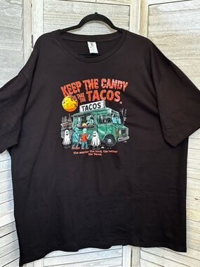T-Shirt NWOT Spooky Taco Truck Graphic Tee Unisex 3XL 100% Spun Cotton Halloween